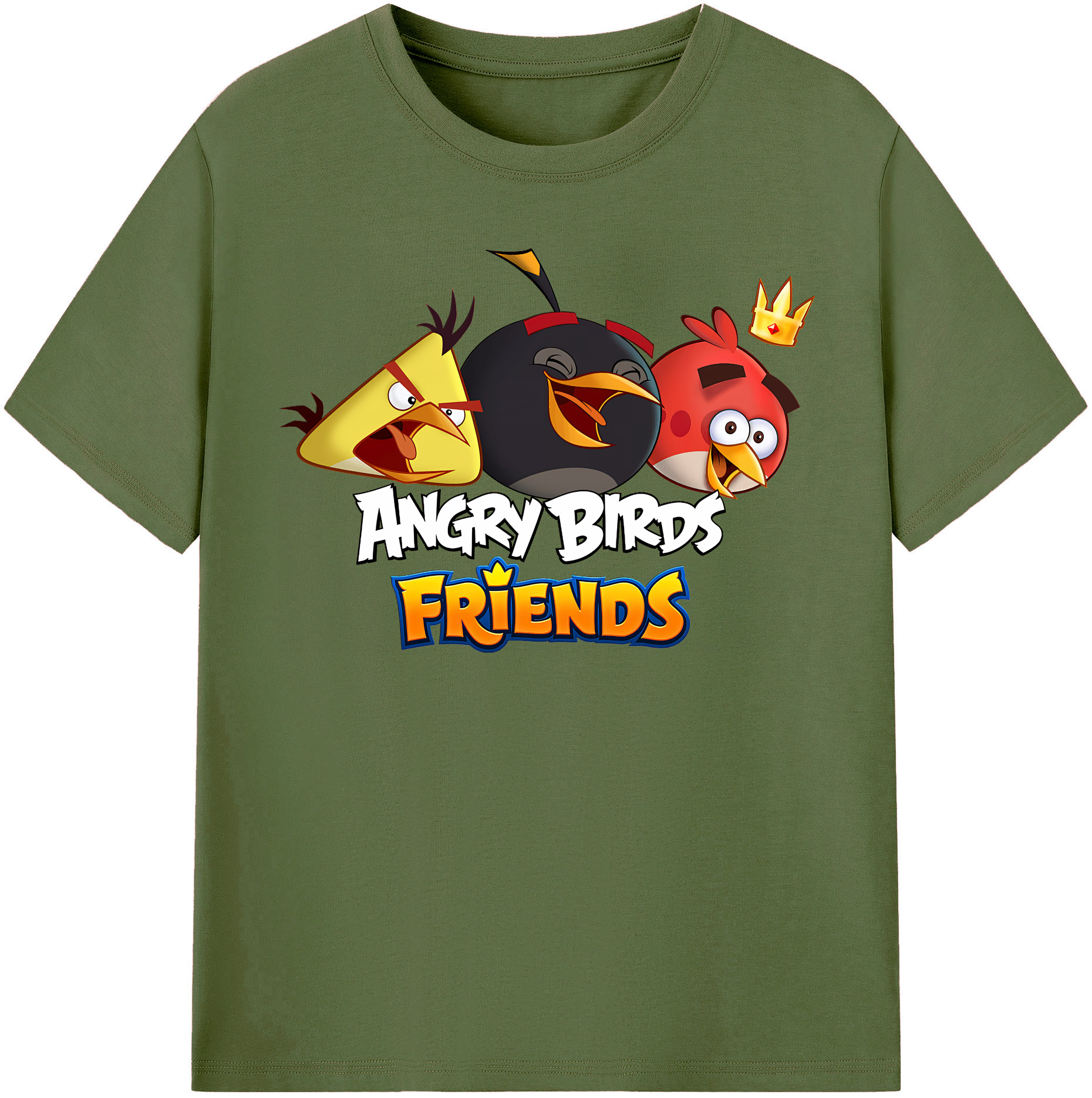 （画像用） Angry Birds アングリーバード 綿100％半袖Tシャツ（フロントプリント）